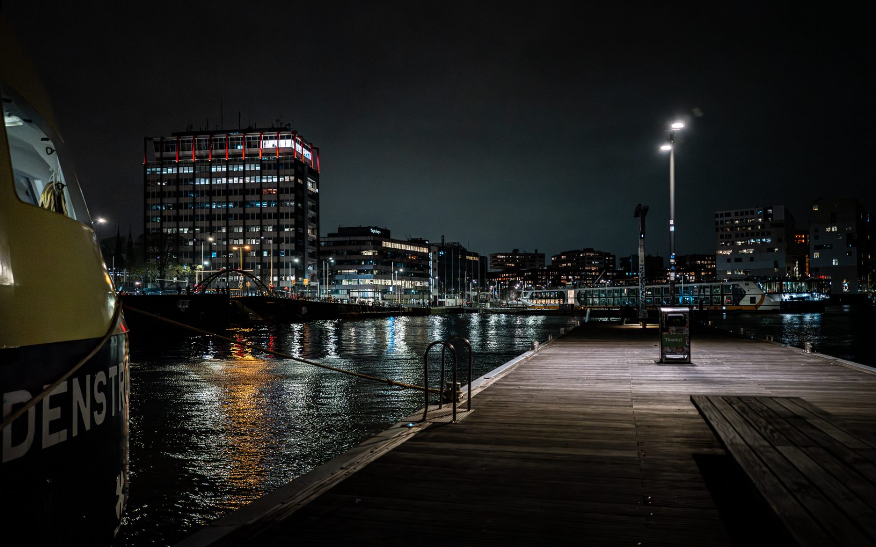 Oosterdok at night, Amsterdam